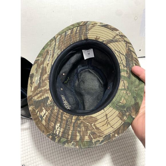 Camouflage RedHead Brimmed Mens Bucket Hat Fishing Hunting Size M Made in USA - Picture 8 of 12